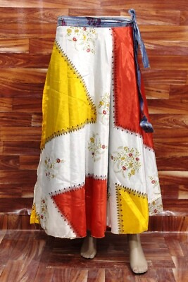 #ad Reversible Multi Layer Skirt Women#x27;s Silk Sari Skirt Long Magic Wrap Skirt 729 $27.00