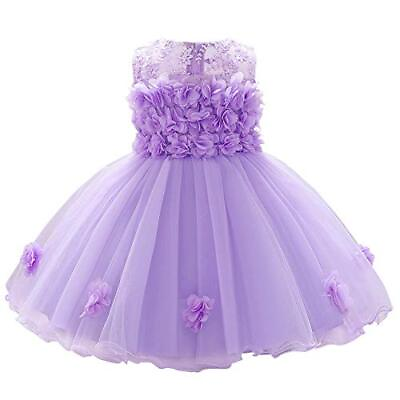 #ad #ad Baby Girl Flower Dress Infant Wedding Bridesmaid 18 24 Months Light Purple $42.20