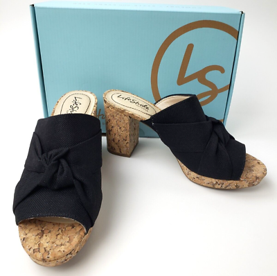 LifeStride Laguna Black Womens Heel Sandals Size 8.5 M $27.99