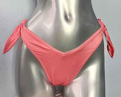Victorias Secret Swim Bikini Bottom Pink Cocktail Side Tie Brazilian V Sexy Nwt $24.99