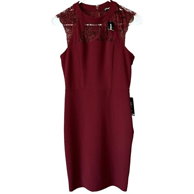 #ad #ad New Express Red Lace Bodycon Sheath Dress Womens 2 $25.00