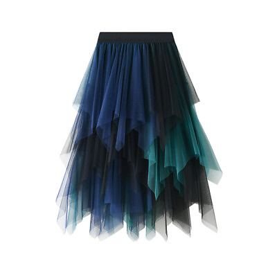 #ad Tulle Skirts for Women Long Fairy Tiered Skirt A Line Mesh Elastic Waist Skirts $26.72