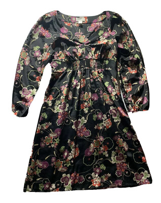 #ad Ann Taylor Loft Dress Size 2 Boho Length 37” Floral Long Sleeve Polyester #S2 $18.00