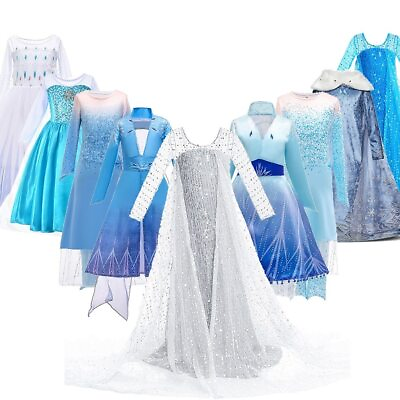 #ad Girls Princess Dress Costume Kids Halloween Cosplay Birthday Party Clothes $33.80