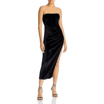 #ad Bardot Womens Ruched Velour Midi Cocktail and Party Dress BHFO 6603 $15.99