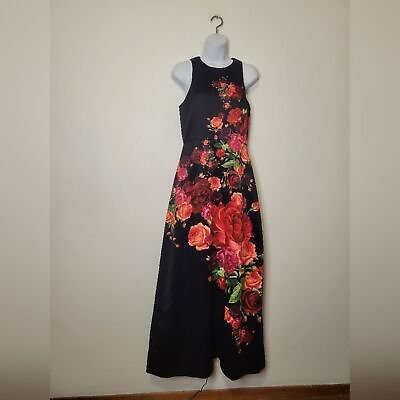 #ad Ted baker london size 6 black floral maxi dress formal gown. Flawed $52.00