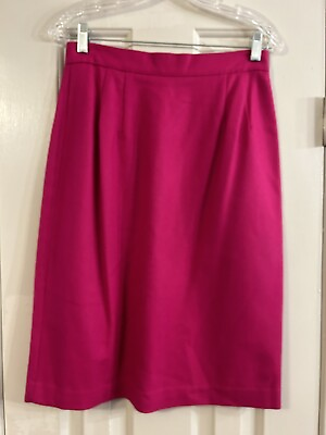 #ad Vintage Block Island Petites 100% Wool Pink Skirt Women’s Size 12P $16.95