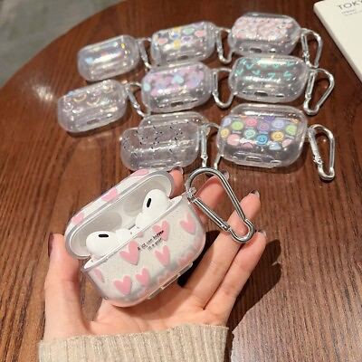 For Apple AirPods Pro 1 2nd 3rd Gen Cute Glitter Shockproof Charging Case Cover $7.64