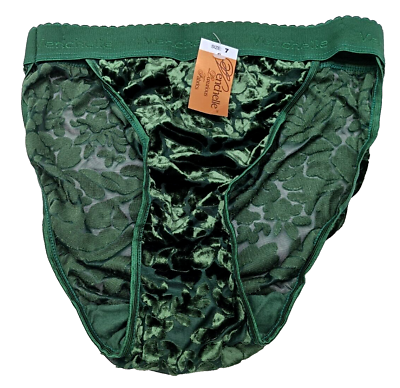 #ad Vintage Sears Womens 7 Green Luxurious Fabrics Panties Semi Sheer Venchelle $39.99
