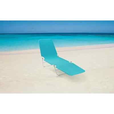#ad #ad Mainstays Folding Adjustable Back Fabric Beach Lounger Turquoise Blue $23.70