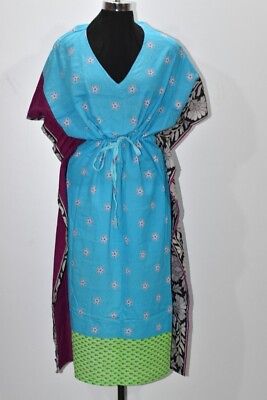 Cotton Caftan Dress Maxi Long Tunic Caftan One Size Plus Beach Kaftan Robe CK39 $21.75