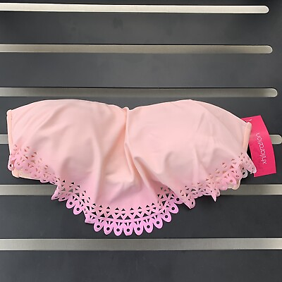 #ad Xhiliration Strapless Flounce Bikini Top In Light Pink Size Small $12.00