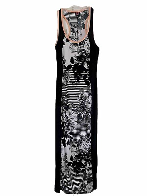#ad #ad Bebe Black amp; White Floral Tank Bodycon Maxi Dress Size Small New With out tags $26.99