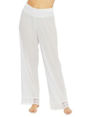 #ad NEW La Blanca Women#x27;s M Island Flare Cotton Cover Up Pants NWT $84 $49.61