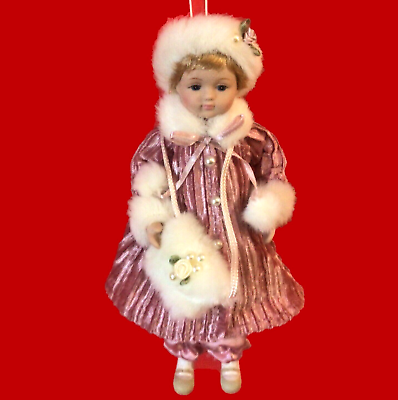 #ad #ad DILLARDS TRIMMINGS ORNAMENT GIRL DOLL VINTAGE PORCELAIN 9.5quot; $14.99