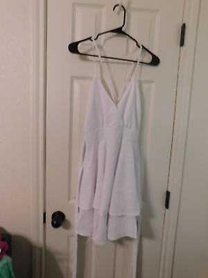 #ad Unbranded White Sleeveless Short Dress Size Small $6.50