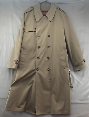#ad Vintage The Mens Store Sears Trench Coat Size Tall 40 Mens $19.96