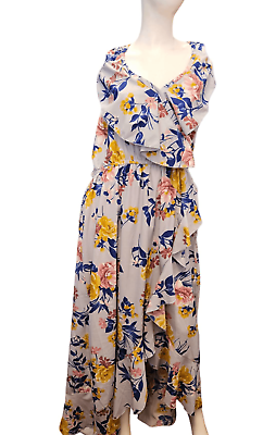 #ad #ad Indulge Blue Floral Ruffle Floral Dress sz 3X Womens Plus Size Maxi $35.00