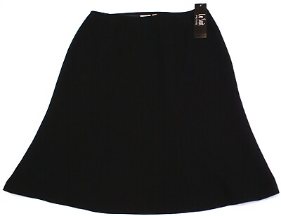 Le Suit Womens Black Lined A Line Skirt Work Career Size 12P waist 31quot; NEW $21.21