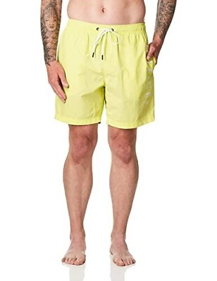 #ad Men#x27;s Tommy Hilfiger Logo 7 Inch Inseem Swim Trunks Yellow Size Large NWT $19.99