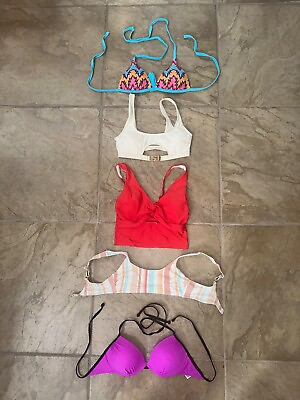 #ad #ad 5 PAIR BIKINI TOPS Candie#x27;s Sports Illustrated 3 Others WOMENS SIZE S $12.74