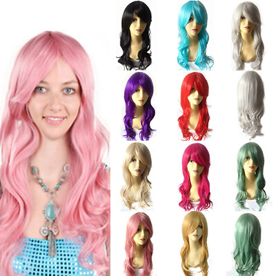 Hot Sexy 70cm Full Curly Wigs Cosplay Fashion Costume Anime Party Long Hair Wavy $9.99