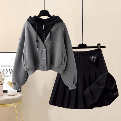 #ad #ad Spring Season Suit Women New Fashion Fake Two piece Coat 2pcs Suit Women#x27;s Skirt $43.37
