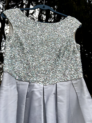 #ad AIDAN MATTOX Sequined Bodice Gown Light Blue Size 6 $8.00