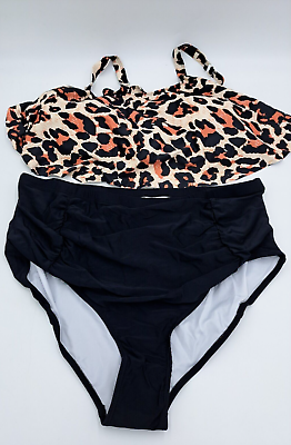 #ad Tutorutor Womens Tankini Peplum High Waisted Bikini Swimsuits 2XL NEW $14.99