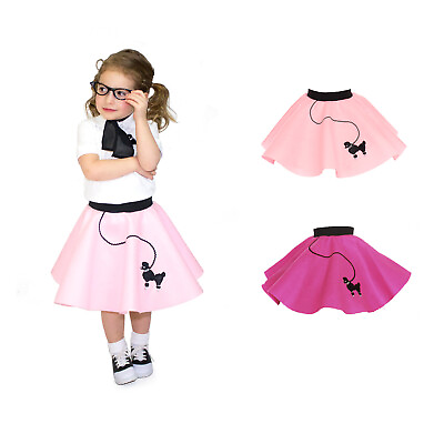 #ad Hip Hop 50s Shop Toddler Size Girls Poodle Skirt for Halloween or Dance Costume $20.99