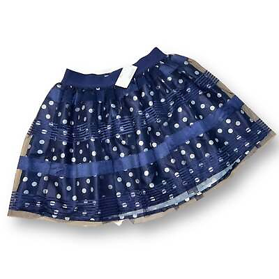 #ad NEW Girls Children#x27;s Place Size 7 8 Navy Polka Dot Tulle Skirt $8.99
