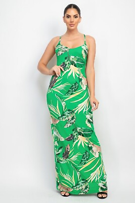 #ad Scoop Tropical Print Maxi Dress $42.00