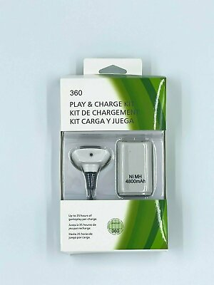 Play amp; Charge Kit White for XBOX 360 Game Hand Controller Battery USB Cable XB $9.99