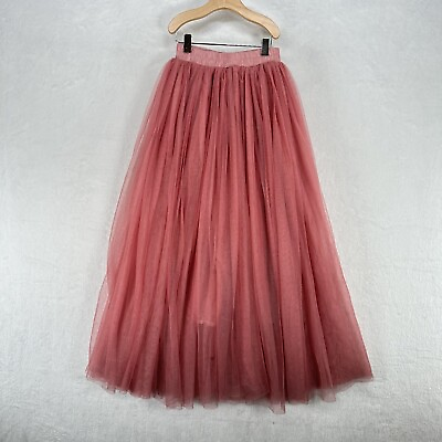 #ad Tutu Skirt Girls 10 Pink Maxi Organza Layered Elastic Waist Ballet Formal Dance $15.00