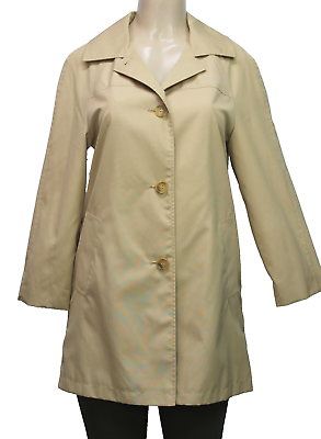 #ad Vintage Sears Women#x27;s Lined Trench Coat Jacket Long Sleeve Beige Size 10 $16.00
