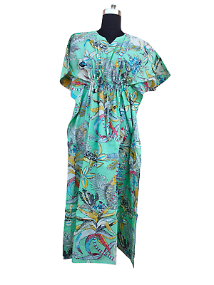 #ad Kaftan Dress Beach Wear Gown Boho kaftans Long for women Printed Cotton Caftan $34.99