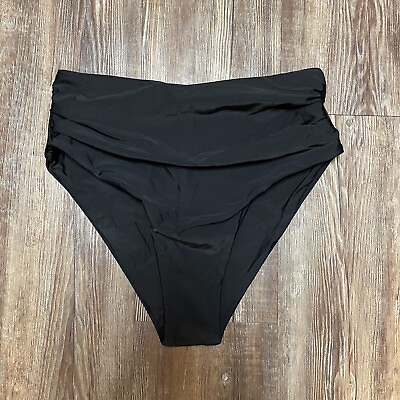 #ad SHEIN High Waisted Black Bikini Bottom Size M NWOT Women#x27;s Bathing Suit $9.99