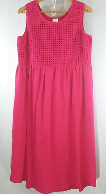 Blair Dress Empire Waist Size S Pink Sleeveless Eyelet Plus Summer $25.98