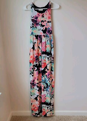 #ad Beeson River Maxi Dress Size Small S Floral Sleeveless Dress $19.95