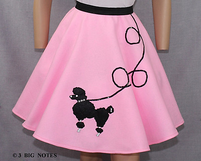 #ad 4 PC Pink 50#x27;s Poodle Skirt Girl Sizes 78910 $38.95