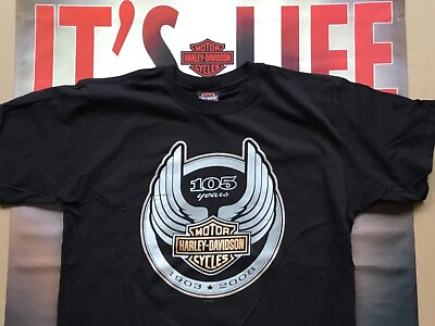 #ad Harley Davidson 105Th Anniversary black Shirt nwot Men#x27;s XL $22.99