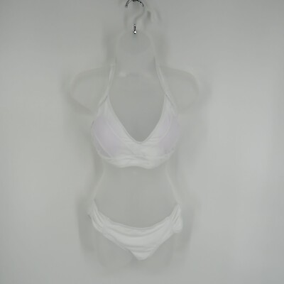 #ad Women#x27;s White 2 Piece Swimsuit Bikini Large NWOT $13.00