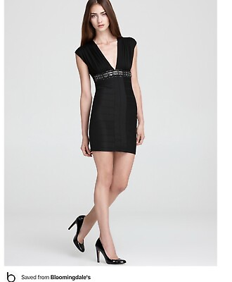 Sky Tally Mini Silver Chain Halter Top Little Black Dress XS NWT $322 $51.09