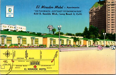 Postcard El Mirador Motel 635 E. Seaside Blvd in Long Beach California $8.00