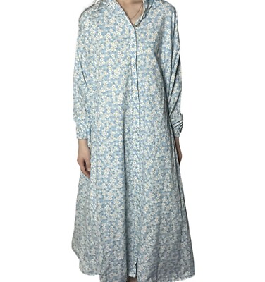 #ad Ladies Floral Flannel Cotton Maxi Dress Long Sleeve $33.45