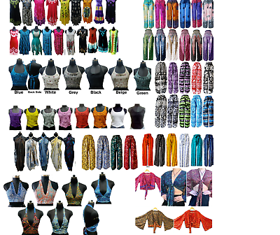 #ad #ad Wholesale 50Pc Mix Hippie Top Sundress Wrap Pants Indian Tie Dye Beach Dresses $491.33
