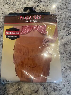 #ad Adult Women#x27;s Western Fringed Skirt Costume Halloween Cosplay Standard Size $3.00