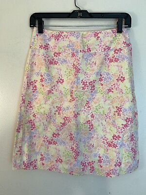 #ad Casual Corner Annex Woman Cotton Pink Floral Skirt Petite Size 0 $12.99