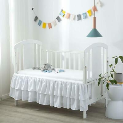 CRIB SKIRT Bed Dust Ruffle Double Layer Nursery for Baby Toddler Girls Boys $42.39
