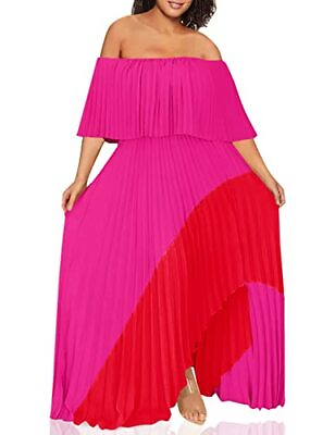 #ad IyMoo Summer Maxi Dresses for Women Chiffon Off Shoulder Ombre Tie Dye $10.00